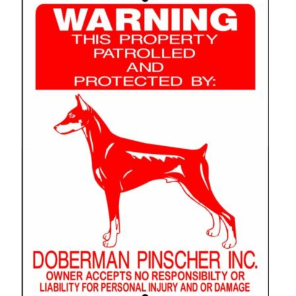 Doberman Pinscher 9"x12" Aluminum Sign
